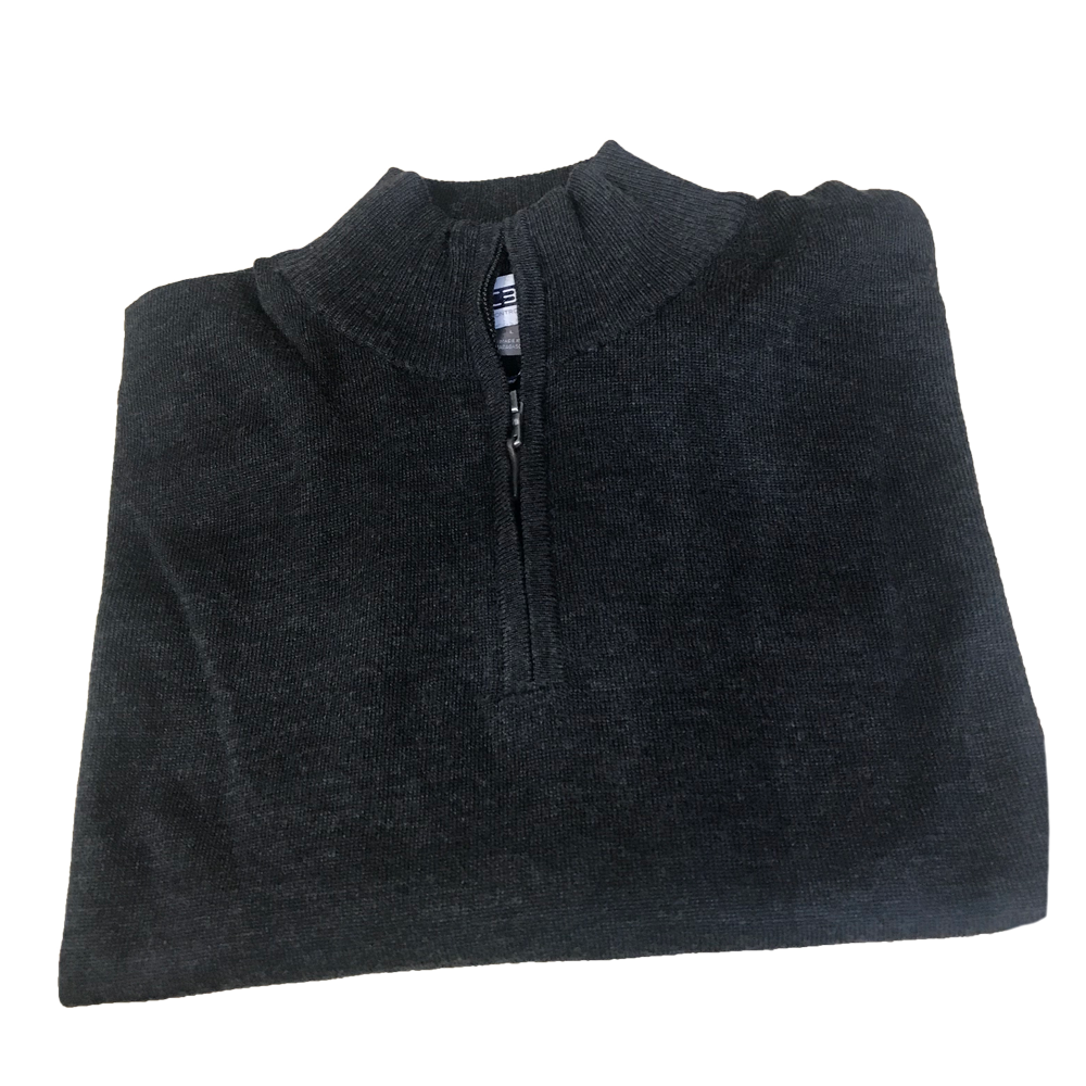 Charcoal 1/4 Zip Merino Wool Sweater C3 Natural Performance