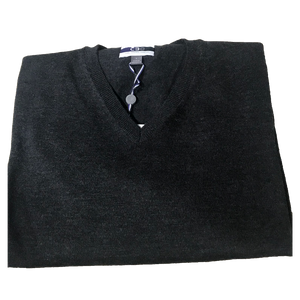 Charcoal V-Neck Merino Wool Sweater C3 Natural Performance