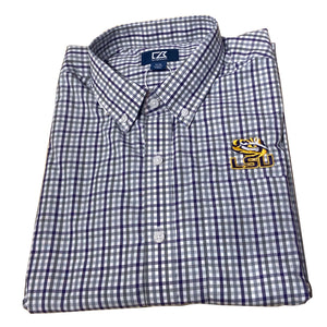 Cutter & Buck LSU - Purple & Grey Check