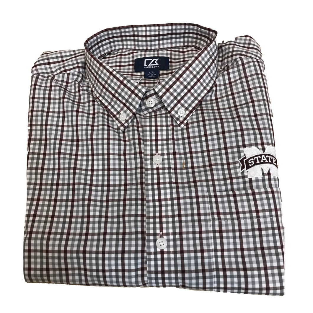Cutter & Buck Mississippi State - Maroon & Grey Plaid